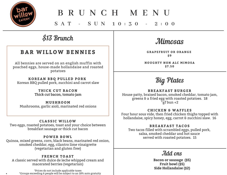 Brunch Menu