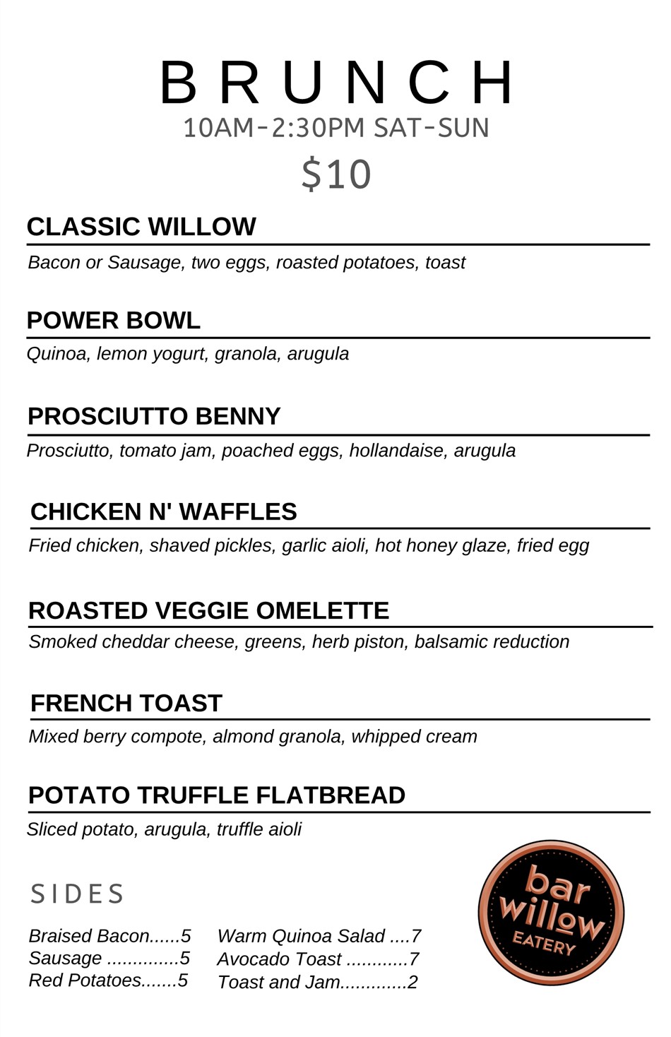 Brunch Menu