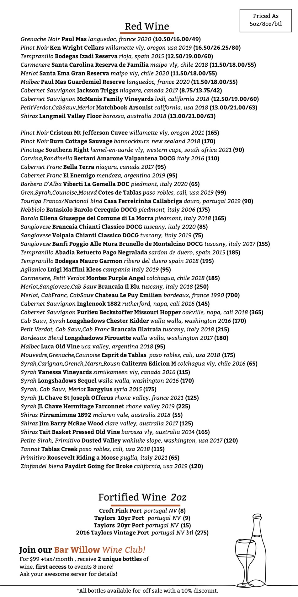 Wine List